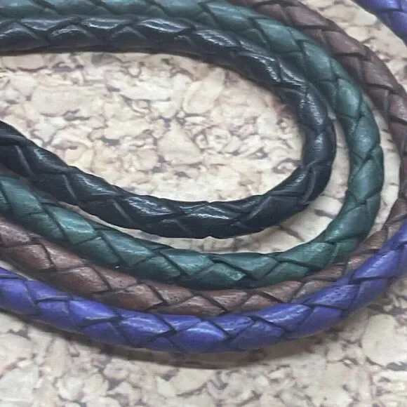 - Gothic Skull Rose Witch Leather Bolo Tie Lariat Necklace Wedding Purple Xmas - Picture 12 of 16